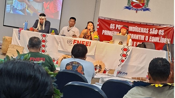 A Coordenadora Indígena Iranei Arapiun, está na Cop 30, representando o coordenador geral da ações saberes indígenas Ufopa Abimael Munduruku.